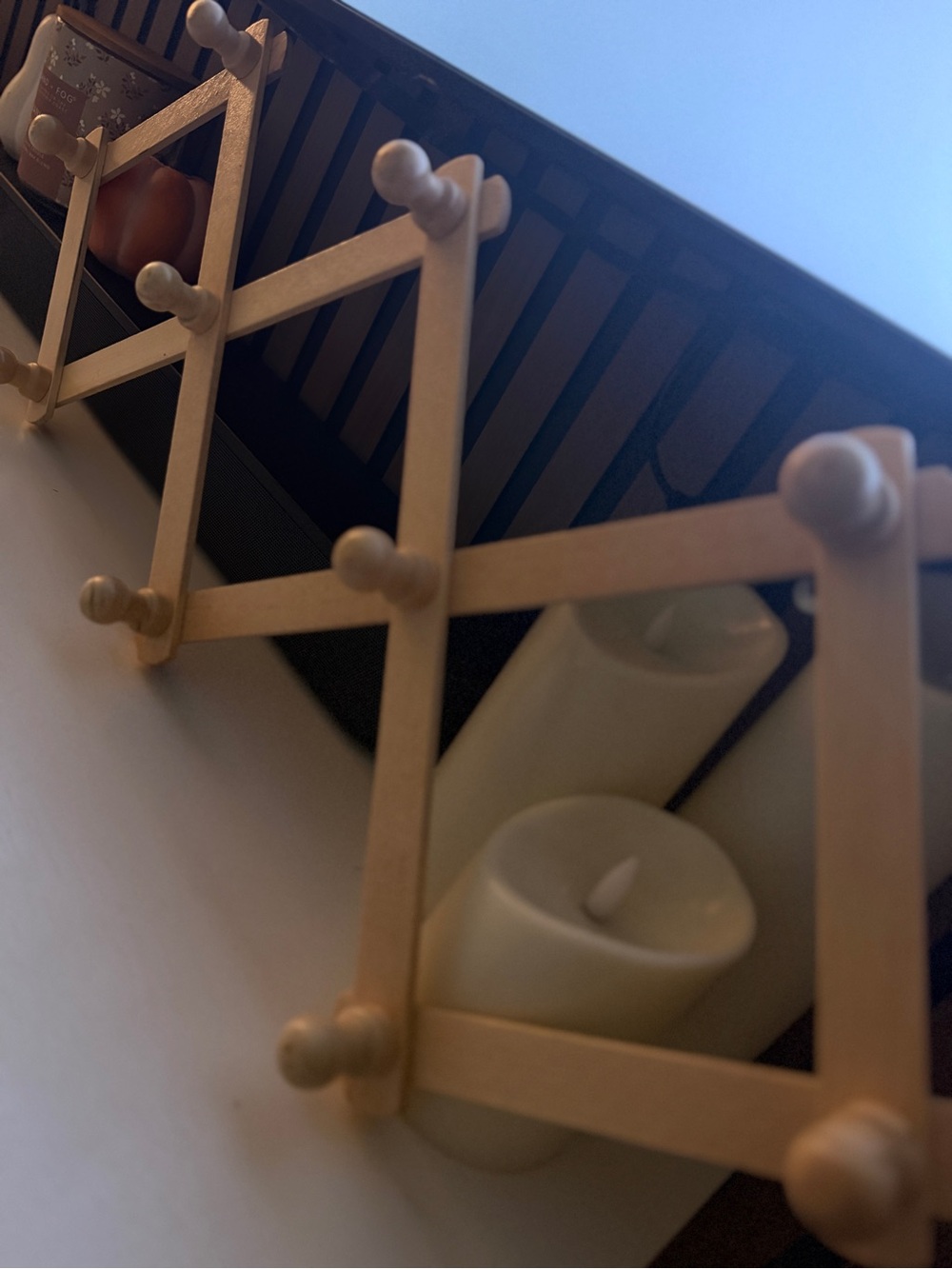 Wooden Foldable Peg Rack - Natural Wood Tone